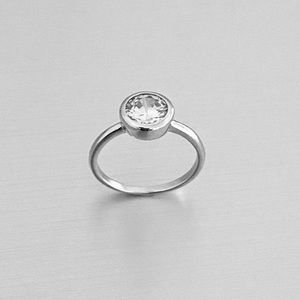 Sterling Silver Round Clear CZ Ring